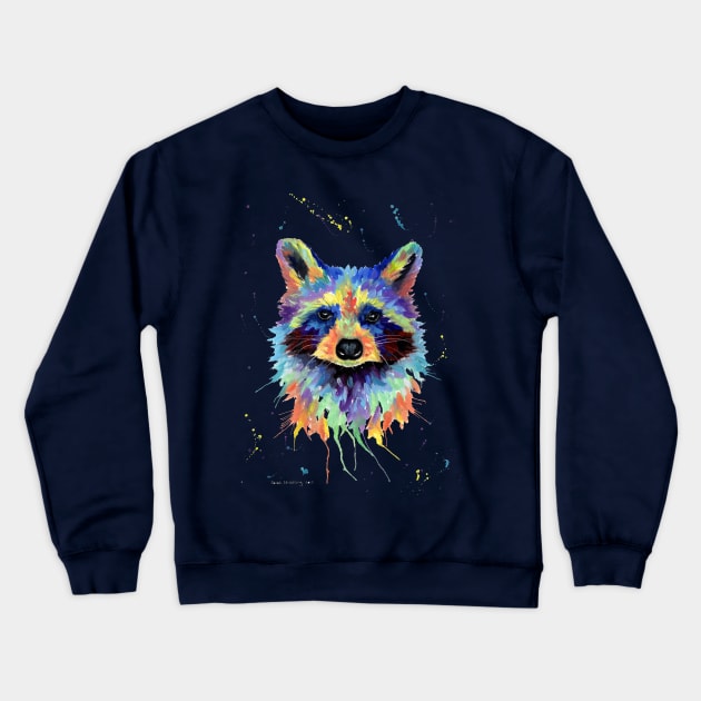 Multicolour Raccoon Art Crewneck Sweatshirt by sarahstribb